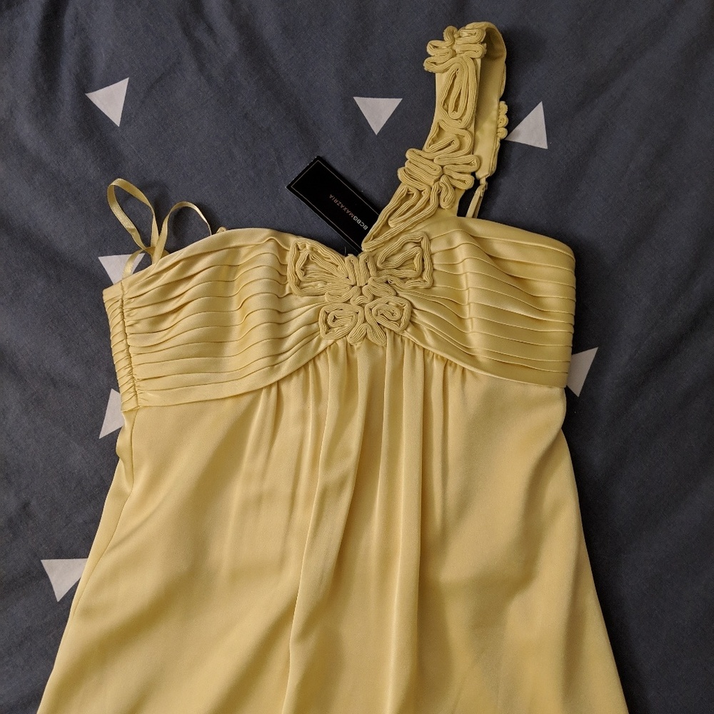 BCBGMaxAzria yellow one strap maxi dress